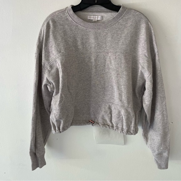 Spiritual Gangster gray cropped cinched waist Sweatshirt 27114 - Picture 1 of 8